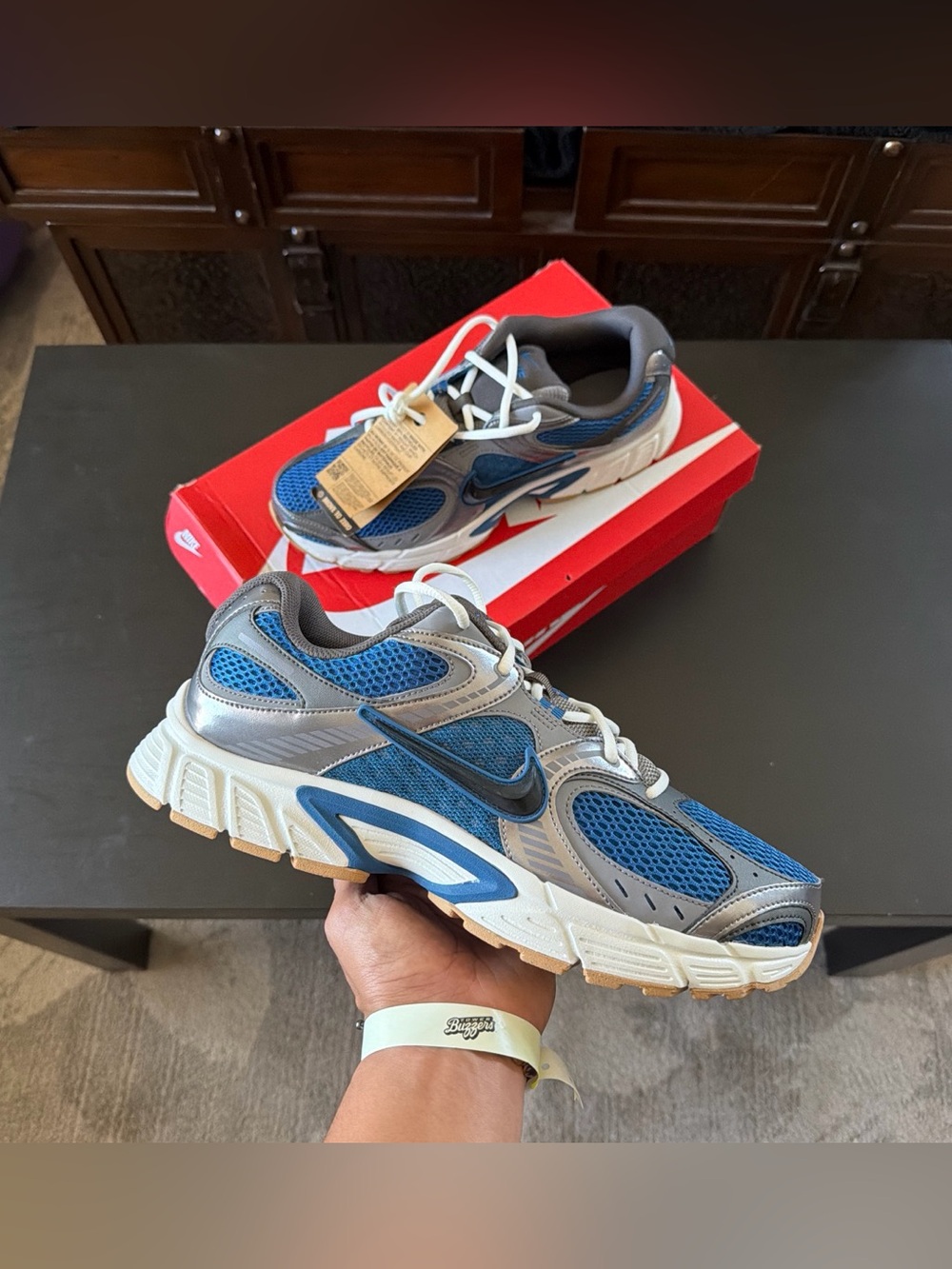 Nike V5 RNR Blue and Gray Mesh Athletic Sneakers Men’s Size 13